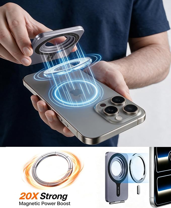 1ST IDEA for MagSafe Tripod Stand Ultra-Thin 0.23" | Aluminum Alloy Magnetic Tripod for iPhone, Flexible 20x Magnet Phone Stand Gift Accessories for Women Men for iPhone 17 16 15 14 13 12 Series - Image 7