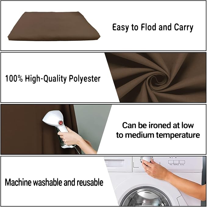 Brown Photography Backdrop for Photoshoot, Fabric 6x9ft | Polyester Studio Photo Backgrounds, Non Reflective, Easy to Hang, for Portrait Shoot, Product, Party Decor, Video Creation - Image 7