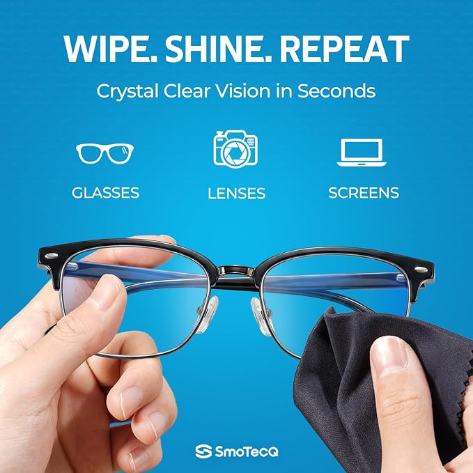 12 Pack Microfiber Lens Cleaning Cloths – Ultra-Soft, Scratch-Free Eyeglass Cloths for Glasses, Screens & Cameras – 7×6 in, Assorted Colors - Image 2