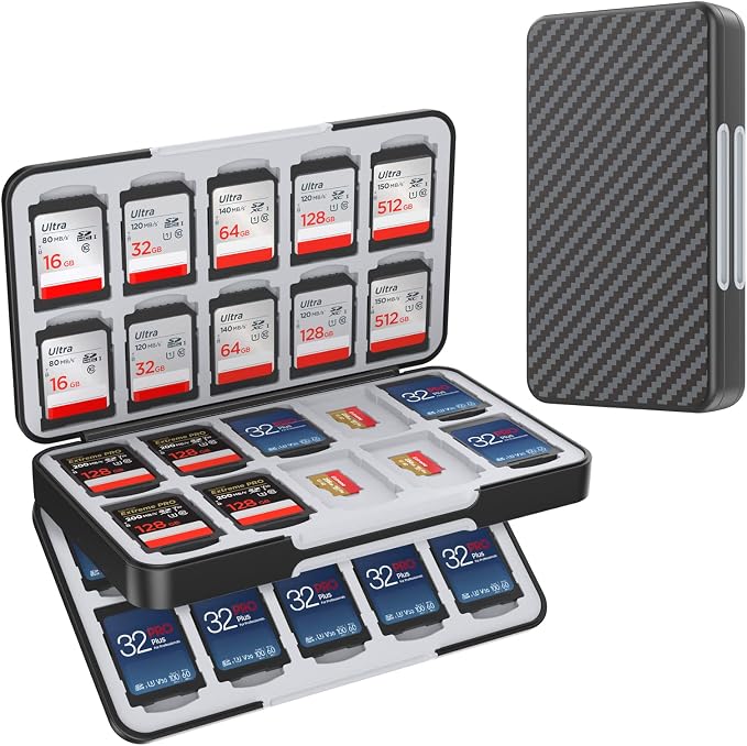 HEIYING SD Card Holder with 80 Precise Slots for SDXC SDHC Micro SD Cards | Portable Game Cards Case, Hard ABS Shell with Soft Silicone Lining, Precise Card Slots,Magnetic Closure for Easy Access by HEIYING