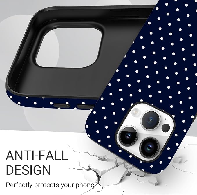 TPU Phone Case for iPhone 14 Pro, MagSafe Wireless Charging Compatible, Shockproof Slim Fit Protective Cover with Anti-Yellowing & Raised Camera Protection (Polka dot 7, iPhone 14 Pro) - Image 5