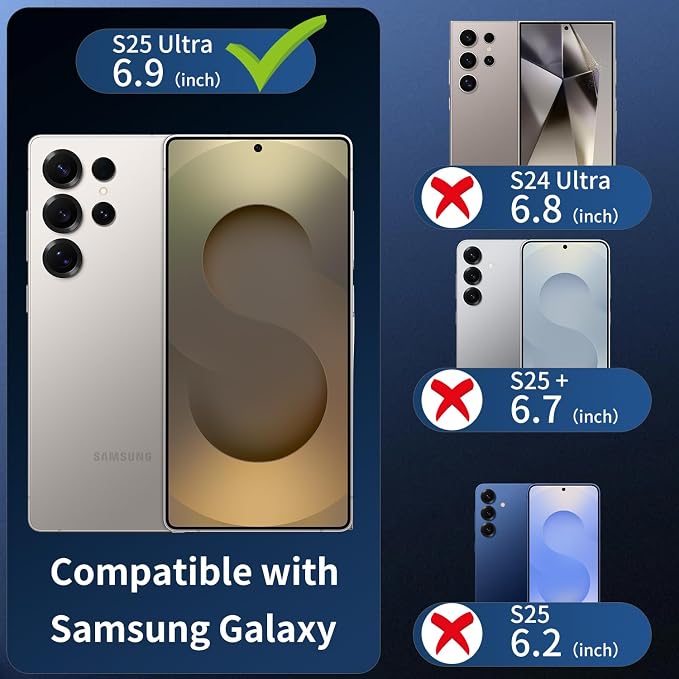 3 Pack Camera Lens Protector for Samsung Galaxy S25 Ultra, Tempered Glass Camera Protector Lens Cover, Ultra HD, 9H Hardness, Anti-Scratch, Case Friendly, Easy to Install [No Affect on Night Shots] - Image 2