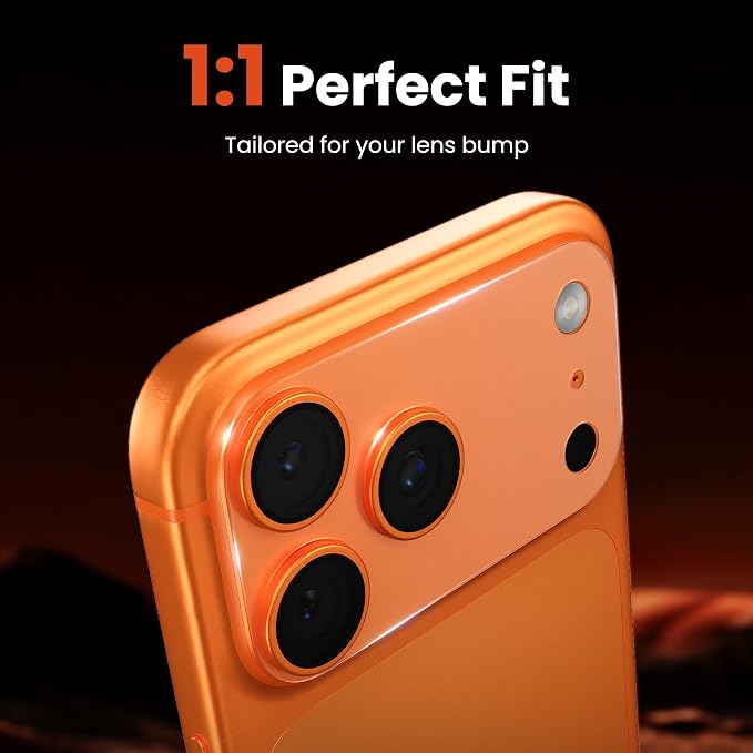 YWXTW 10 Pack Camera Lens Sticker for iPhone 17 Pro, [1:1 [Anti Fingerprint] Matte Camera Protective Film, Camera Skin Plateau Protector, Case Friendly - Image 4