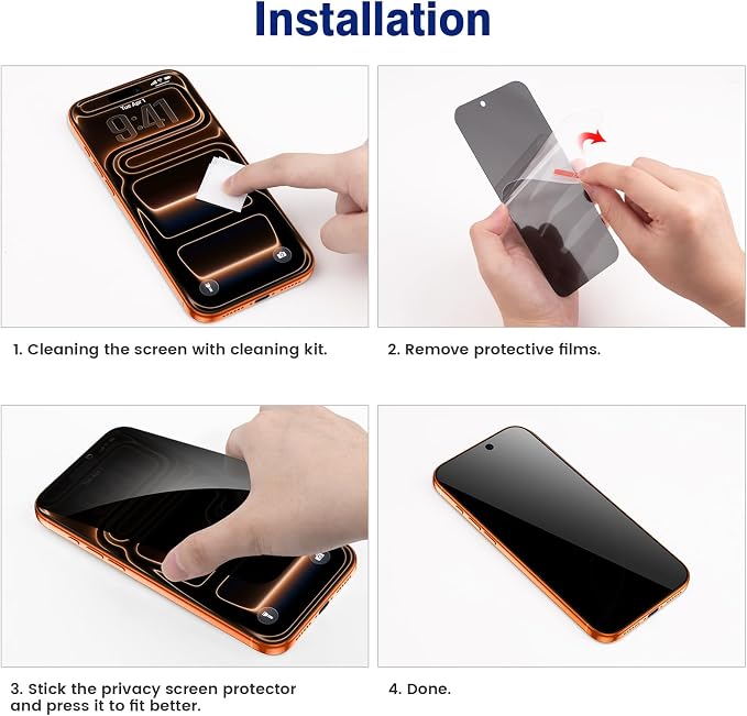 VEGO for iPhone 17 Pro Max Case with Slide Camera Cover and Kickstand | Privacy Tempered Glass Screen Protector & Ring Kickstand Military Grade Protection Cover for iPhone 17 ProMax - Orange - Image 9