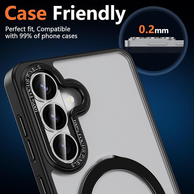 for Samsung Galaxy S26 Camera Lens Protector, Individual Metal Ring Tempered Glass Lens Cover, [Strong Adsorption] Scratch Resistant Ultra-Thin HD Clear Lens Cover, 1 Set-Titanium Gray Ring - Image 6
