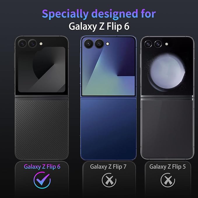Camera Lens Protector for Samsung Galaxy Z Flip 6,1 Pack | Tempered Metal Glass Camera Cover, HD Clear Anti-Scratch Lens Screen Protector Film,Case Friendly,Colorful Titanium - Image 2