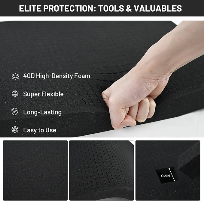 8 PCS 16x12x1 Inch Pick and Pluck Foam Inserts for Cases - Professional-Grade Tool, Game Box & Drawer Organizer - Image 3