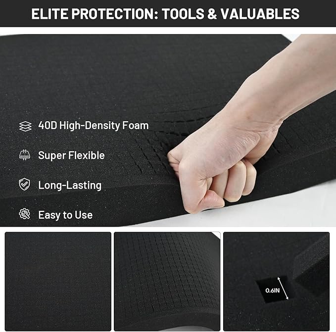 2 PCS 16x12x1 Inch Pick and Pluck Foam Inserts for Cases - Professional-Grade Tool, Game Box & Drawer Organizer - Image 3