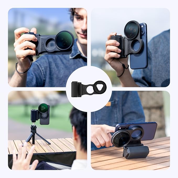 67mm Magnetic Phone Lens Filter Mount with Phone Camera Shutter Grip Kit for iPhone 17 Pro Max Accessories,UV ND CPL Filter Adapter Set for iPhone 16 15 14 Pro Max Only for Video Shooting(NO Filters) - Image 7