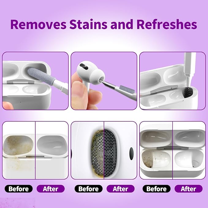 20-in-1 Cleaning Kit for Airpod Earbud Laptop Keyboard, Electronic Penlar Cleaning Kit Compatible with Computer PC Cell Phone, Charging Port - Image 2