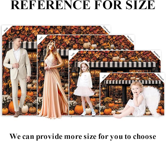 Fall Pumpkin Store Backdrop 12x8ft Autumn Boutique Harvest Pumkin Photography Background Vintage Fall Fall Festival Thanksgiving Family Party Decorations Banner Vinyl - Image 7