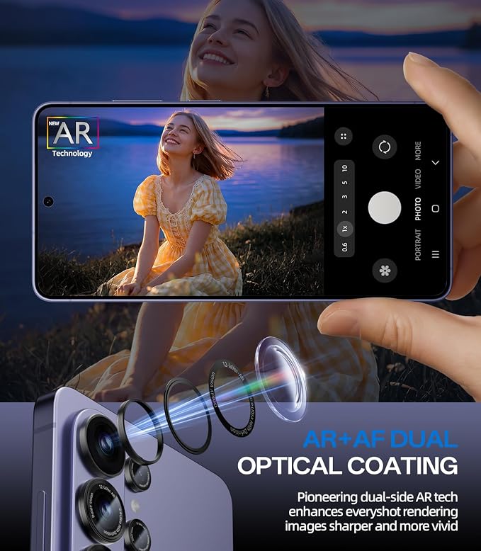 HelloDeere for Samsung Galaxy S26 Ultra Camera Lens Protector, Military-Grade 9H+ Tempered Glass with AR Optical Tech HD Anti-Glare Anti-Scratch Metal Individual Ring Easy Install Case Friendly, Black - Image 4
