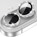 YWXTW [All-Over Glitter Camera Lens Protector for iPhone 17/iPhone 16/iPhone 16 Plus, 9H Tempered Glass Camera Lens Cover, Anti-Scratch Case Friendly(Silver) by YWXTW