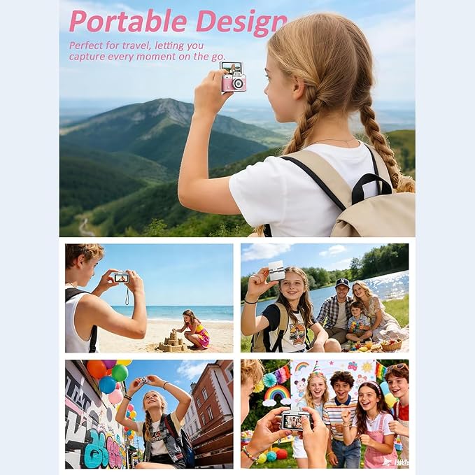 Mini Keychain Digital Camera Retro Mini Digital Video Camera Small bodycam 1080P FHD Recording with 0.96" IPS Screen with 6 Retro Filters AVI Format-Ideal for Phone Transfer (Blue, 64G) - Image 7