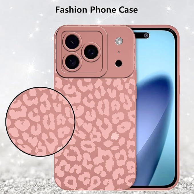 Cute Pink Cheetah Print Phone Case for iPhone 17 Pro Max 6.9" | Aesthetic Leopard Pattern Design Cover Full Camera Lens Protective Shockproof Soft Slim TPU Funda for Women Girls - Image 6
