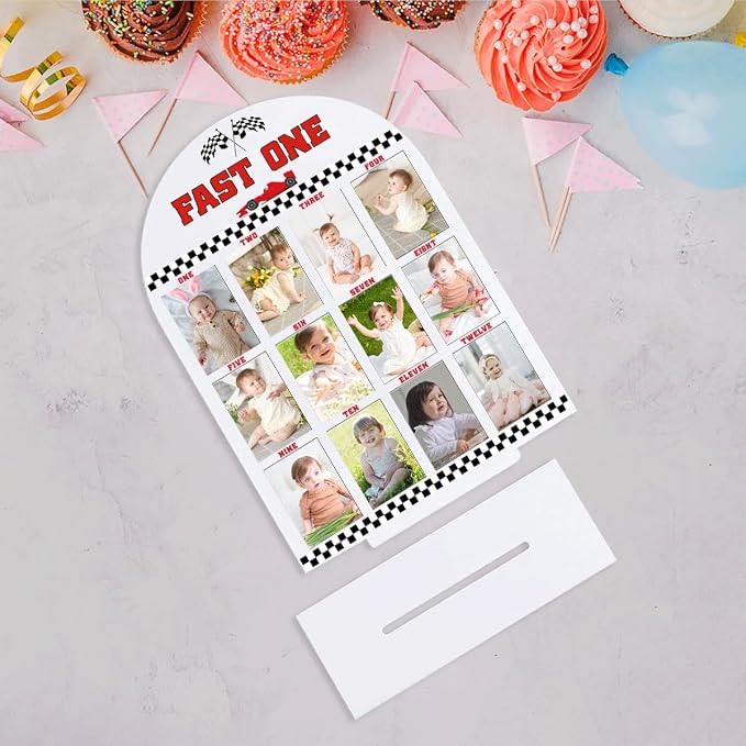 My First Year Photo Board Baby Milestone Signs One Year of Baby Photo Board, Best Babies Keepsake 10x14 Inches Acrylic Sign Decor Fits 2" x 3" Photo A06 - Image 6