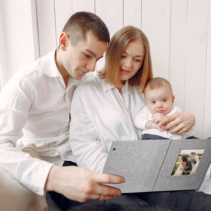 Small Photo Album 5x7, Pack of 2 Linen Picture Book, Each Mini 26-Page Album Holds 52 Photos, Art Presentation Folder for Postcards & Picture Storage - Image 6