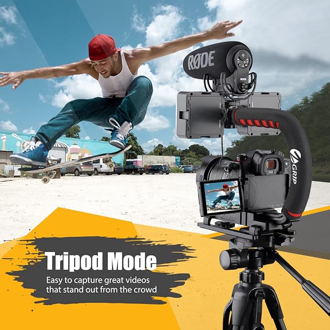 Zeadio Video Action Stabilizing Handle Grip Handheld Stabilizer with Cold-Shoe Mount for All DSLR Camera Camcorder - Image 3
