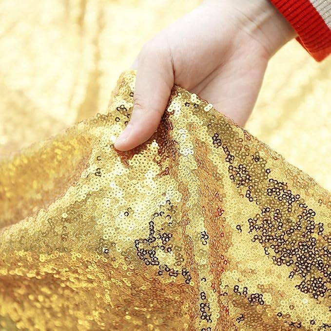 Poise3EHome Gold Sequin Backdrop Curtain, 2 Panels 2Ft x 8Ft Glitter Photography Background for Party Baby Shower Wedding Birthday Christmas Thanksgiving Halloween Decoration - Image 8