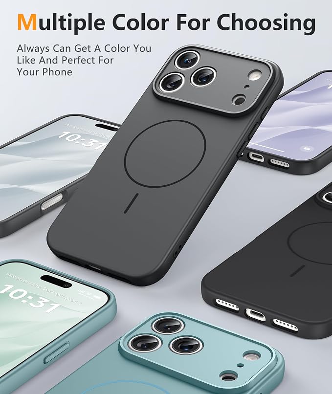 FNTCASE for iPhone 17 Pro Case, Fit for Magsafe, Screen Protector | Full Camera Protection, Integrated Silicone, 14FT Military Grade Drop Proof, Shockproof Protective Phone Cover, Full Gray - Image 5