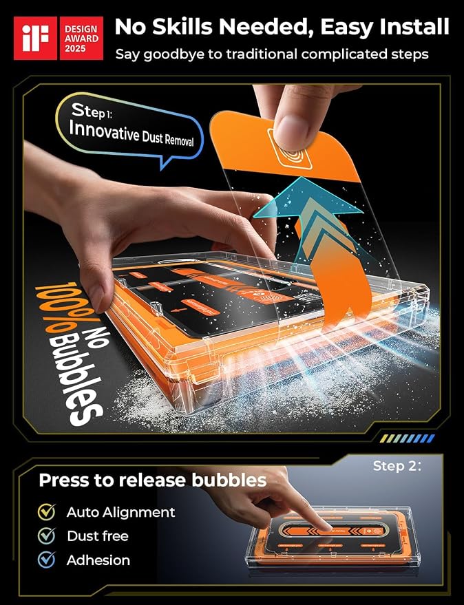 MRGLAS 2 Packs for Samsung Galaxy S25 Ultra Privacy Screen Protector 6.9'' | With 2 Packs Camera Lens Protector [Auto-Dust Removal] 9H Tempered Glass [10X Military Protection], Anti Spy Film,Zero-Bubble - Image 2