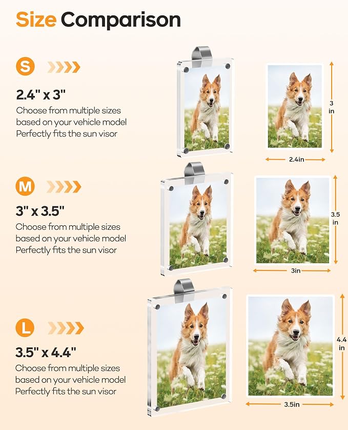2Pcs Car Visor Photo Clip, 3"x 3.5" Magnetic Square Picture Frame for Car Sun Visor – Clear Acrylic Display for Family or Pet Photos, Easy Clip-On Photo Holder for Car Interior, Auto Accessories Gift for Drivers Mother's Day,Father's Day - Image 8