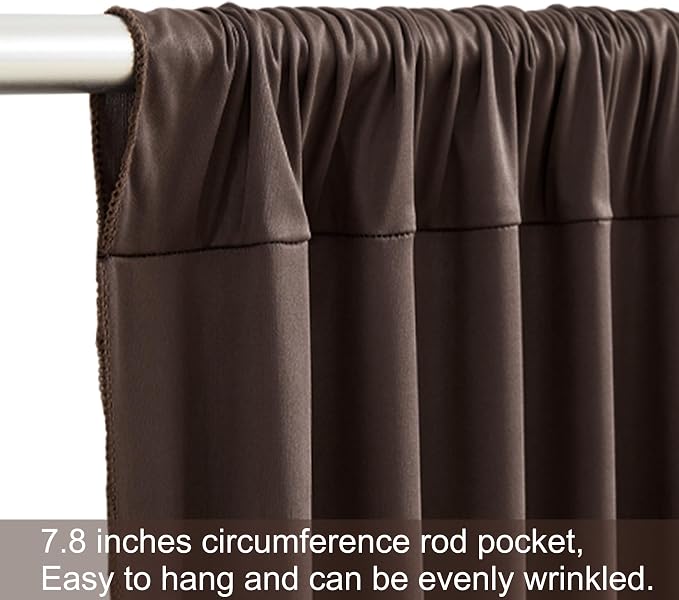 10 Panels Brown Backdrop Curtains for Wedding Party Wrinkle Free Backdrops Curtain Drapes Fabric Decorations Photo Back Drop Cloth for Baby Shower Photography Stage Reception 50ft(W) x 12ft(H) - Image 7