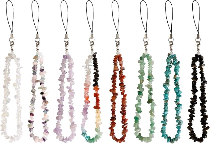 Phone Charms Chain Strap CellPhone Lanyard Wrist Strap Natural Gem Stone Charms for Phone Women Girls(4) - Image 5