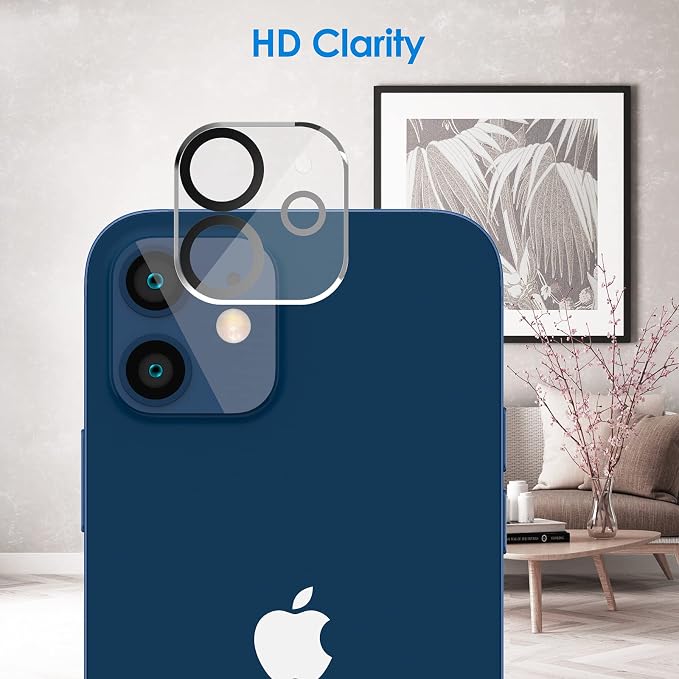 JETech Privacy Screen Protector for iPhone 12, 2+2 Pack | with Camera Lens Protector, Anti-Spy 9H Tempered Glass, Fingerprint ID Compatible - Image 3