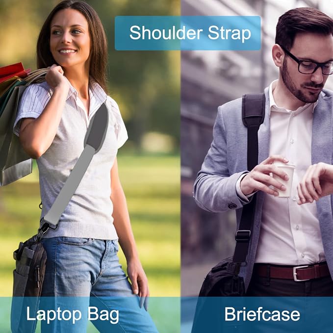 Shoulder Strap, Durable 55" Universal Replacement Laptop Shoulder Strap, Adjustable Comfortable Belt with Metal Hooks for Briefcase, Computer Messenger Bag, Laptop Case Luggage/Duffel/Camera, (Grey) - Image 7