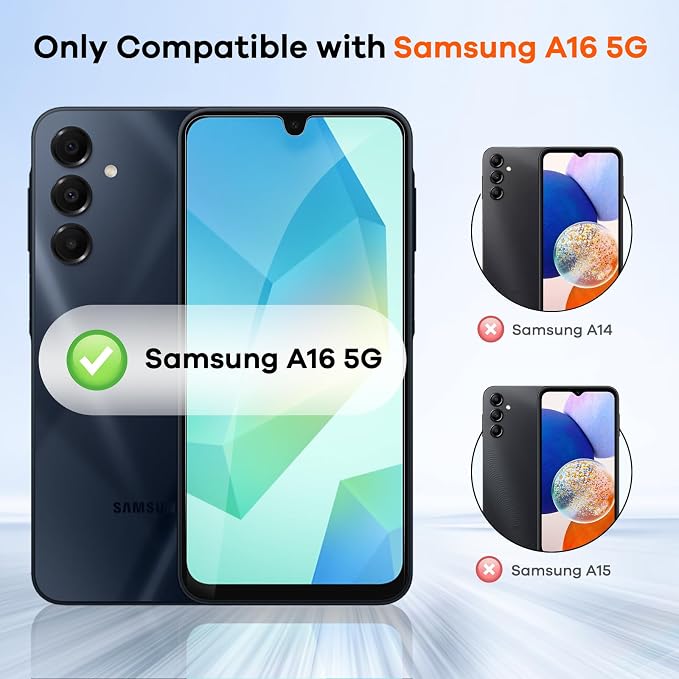 3+3 for Samsung Galaxy A16 5G Privacy Screen Protector Camera Protector | 9H Tempered Glass Cell Phone Protector Camera Lens Protector - Image 2
