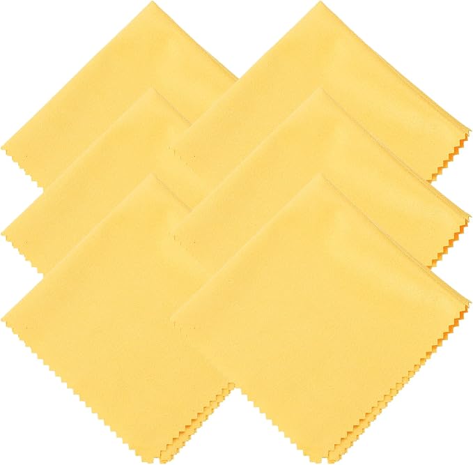 uxcell 6 Pcs Microfiber Cleaning Cloth for Glasses, 11.8 x 11.8 Inch Eyeglass Cleaning Cloth, Glasses Cleaner Wipes for Electronics Lenses Screens Cameras Cell Phones, Yellow by uxcell
