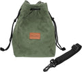 PATIKIL Camera Lens Pouch, M Size Drawstring Case, Flannel Handbag With Adjustable Shoulder Strap for DSLR Lens, Green by PATIKIL