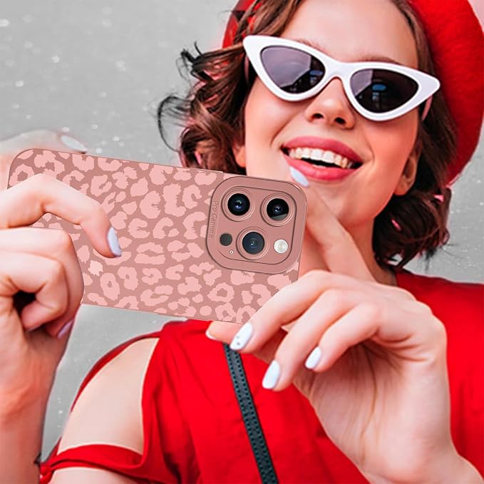 Cute Pink Cheetah Print Phone Case for iPhone 14 Pro 6.1" | Aesthetic Leopard Pattern Design Cover Full Camera Lens Protective Shockproof Soft Slim TPU Funda for Women Girls - Image 8