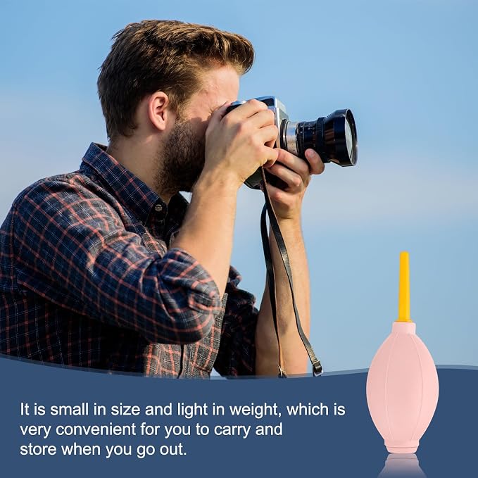 PATIKIL Soft Tip Air Blower Dust Blaster, 3 Pcs Rubber Bulb Air Pump Dust Blower Cleaner Cameras Lens Cleaning Tool with Long Nozzle for Camera Lens Computer Keyboard, Pink/Yellow - Image 5
