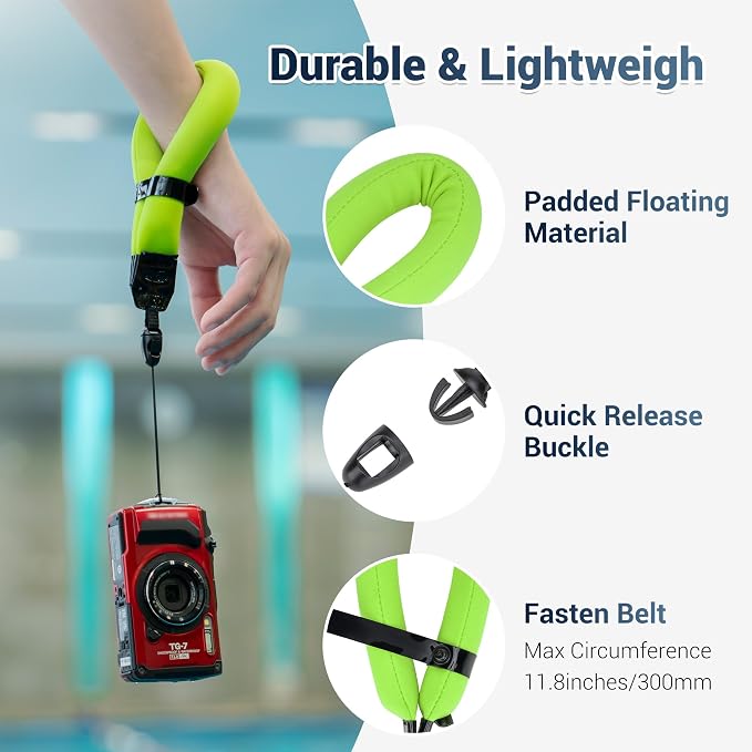 JJC Waterproof Camera Floating Wrist Strap for Fuji XP140 XP130 XP90, Red | for Olympus TG-7 TG7 TG-6 TG6 TG-5 TG5 TG-4 Kodak Pixpro WPZ2 Pentax WG-90 Nikon Coolpix W300 W100 Gopro Hero 13 12 11 - Image 3