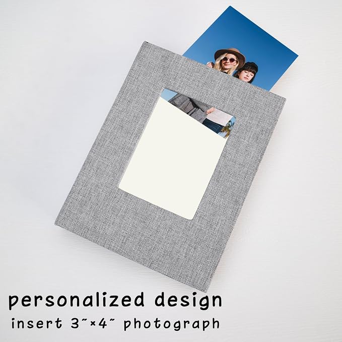 Small Photo Album 5x7 Linen Picture Book, Each Mini 26-Page Album Holds 52 Photos, Art Presentation Folder for Postcards & Picture Storage - Image 2