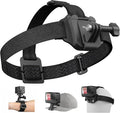 TELESIN Head Strap Mount with Cap Clip, Quick Release Head Belt Mount Compatible with GoPro Max/Hero 13/12/11/10/9/8, Insta360 X5, DJI Osmo Nano Action 5 Pro Action 4 3, AKASO and Most Action Cameras by telesin
