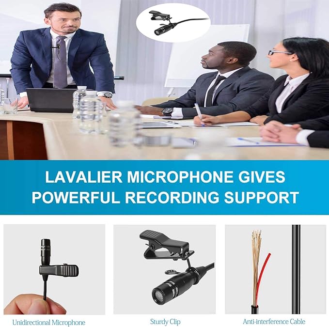 Lavalier Microphone Lapel Microphone Compatible with Sennheiser Wireless Transmitter - Unidirectional Condenser Mic – 3.5mm Screw Lock Plug - Image 3