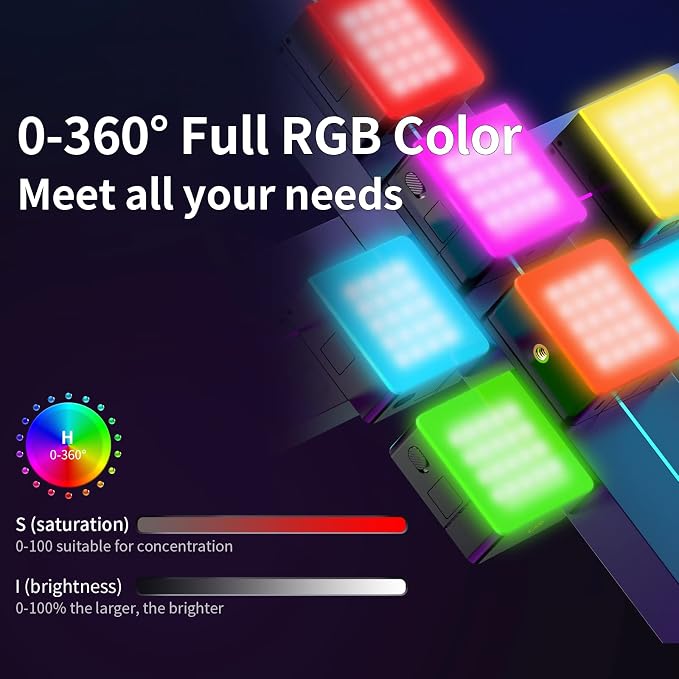 ULANZI VL49 Pro RGB Video Light, Mini Rechargeable LED Camera 360° Full Color Portable,2500-9000K Dimmable LED Panel Lamp w LCD Display,Photography Lighting Support Magnetic Attraction - Image 2