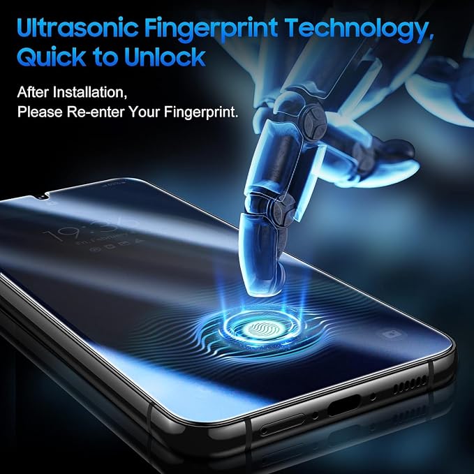 3+2 Pack Privacy Screen Protector And Camera Lens Protection for Galaxy S22 5G, Anti-Spy 9H Hardness Support Fingerprint Unlock Tempered Glass Screen Protector for Samsung Galaxy S22 - Image 3