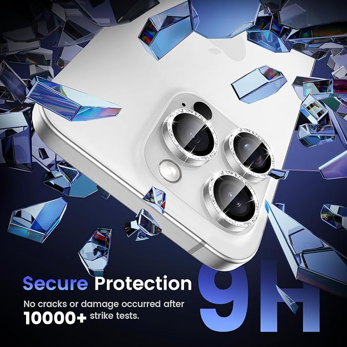 Tensea Camera Lens Protector for iPhone 16 Pro Max/16 Pro/15 Pro Max/15 Pro | Metal Aluminum Alloy Tempered Glass Cover Bling Camera Screen Protector Accessories, Case Friendly - Image 5