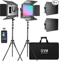 GVM 1300D RGB Video Light with Softbox, 65W LED Video Lighting Kit, 25000lux/0.5m, 360° Full Color Photography Lighting Kit, 2 Packs Led Panel Light for YouTube, Web Conference, Streaming by GVMGreatVideoMaker