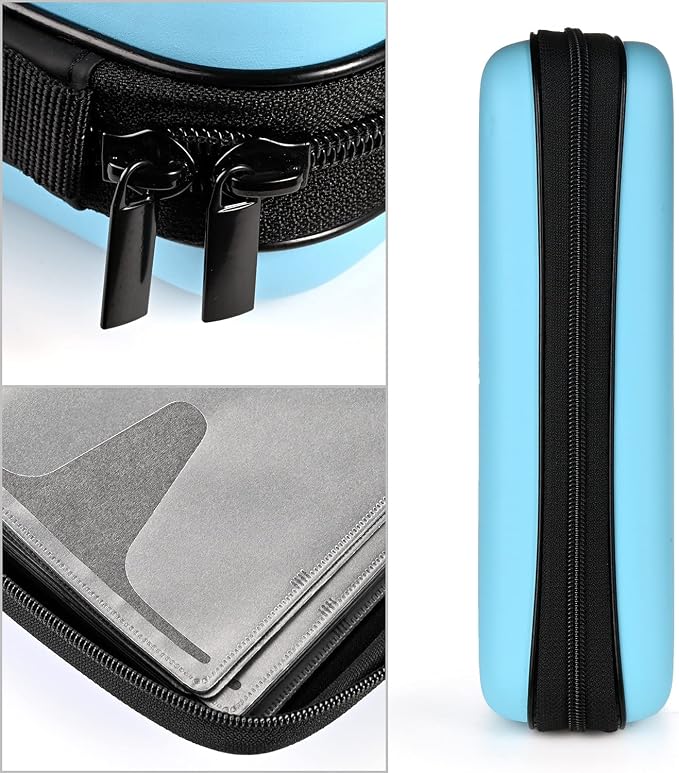 alavisxf xx CD Case, 192 Capacity Protective Zipper Disc Wallet for Car | EVA Shock-resistant, Double Zipper Closure, Portable Handle, DVD Storage Organizer, Anti-Slip Sleeves, for Home Office Travel - Image 3
