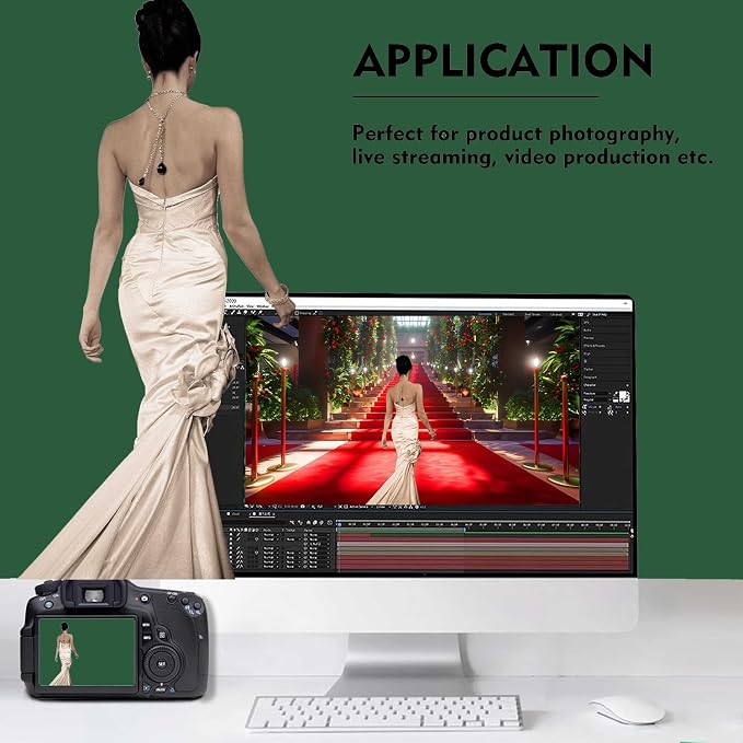 Dark Green Photography Backdrop for Photoshoot, Fabric 6x9ft | Versatile Studio Photo Backgrounds, Non Reflective, Easy to Use, for Portraits, Product, Party, Video Creation - Image 3