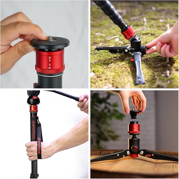 IFOOTAGE Cobra 3 C180F,Camera Monopod with Tripod Base,Carbon Fiber Professional Video Monopod,Suitable for SLR Cameras and Camcorders(71") - Image 4
