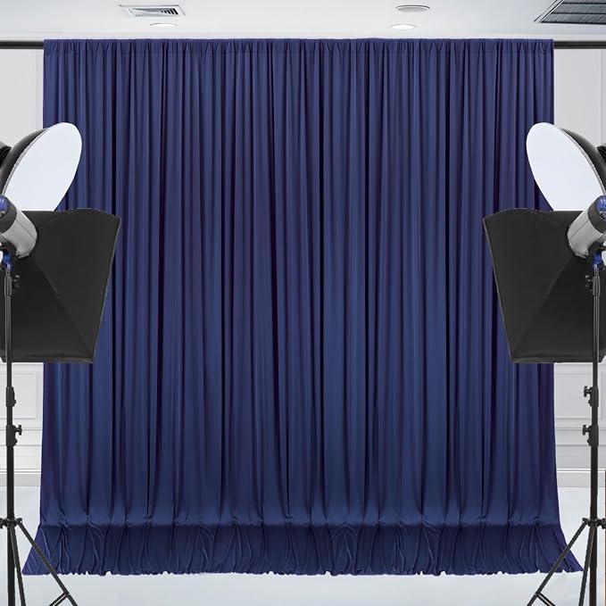 ESGOTBME 30x10ft Wrinkle Free Navy Blue Backdrop Curtain for Parties Soft Fabric Drapes Wedding Curtain Backdrop for Birthday Party Decorations Background for Photography 5x10ft, 6 Panels - Image 9
