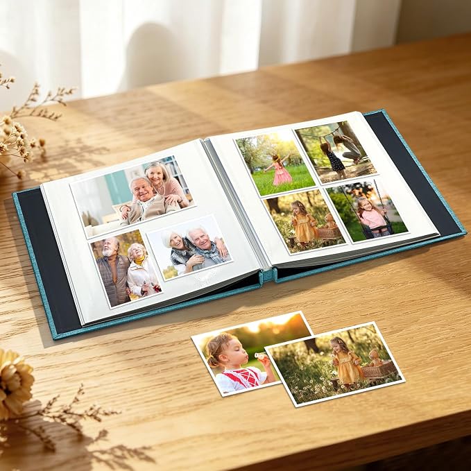 Large Photo Album Self Adhesive, DIY Scrapbook for 4x6 5x7 8x10 Photos, Acid-free, Blue, 40 Pages, for Weddings, Baby, Family, Travel - Image 2