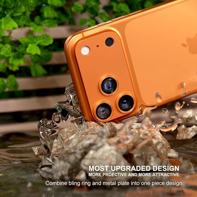 for iPhone 17 Pro Camera Lens Protector, Cosmic Orange | [Military Grade Shatterproof] [Strong Adsorption] [Case Friendly] Matte Metal Tempered Glass Camera Screen Cover Accessories - Image 2