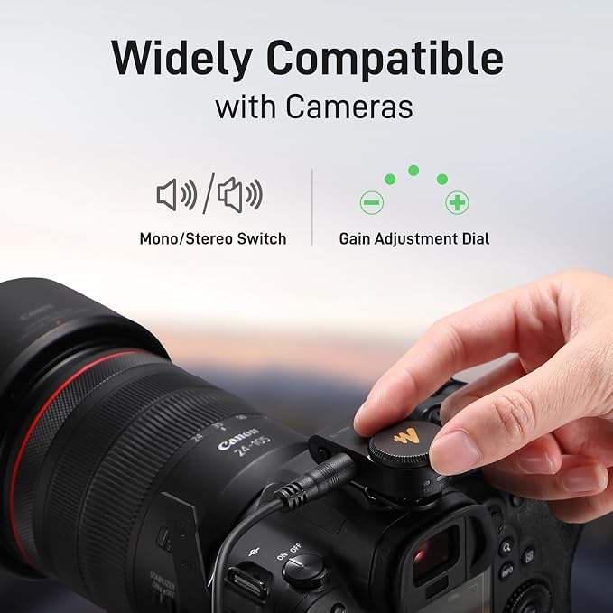 MAONO T5 Wireless Lavalier Microphone for Camera (2 TX+1 RX+Charing Case) | Magnetic Lapel Mini Mic with 48khz/24bit Audio, AI Noise Reduction,1000ft, 40H, Gain Knob for Video Recording Content Creator - Image 8